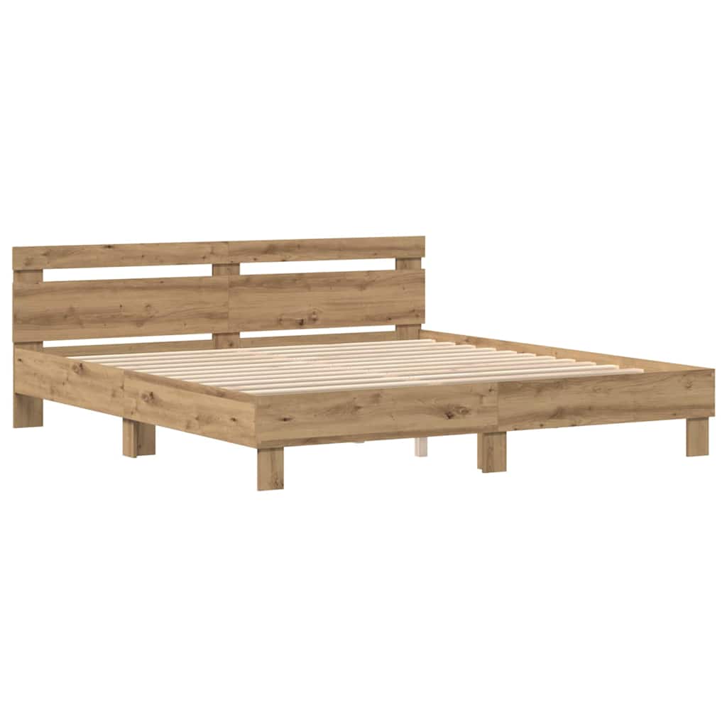 vidaXL Bed Frame Artisan Oak 180 x 200 cm Engineered Wood