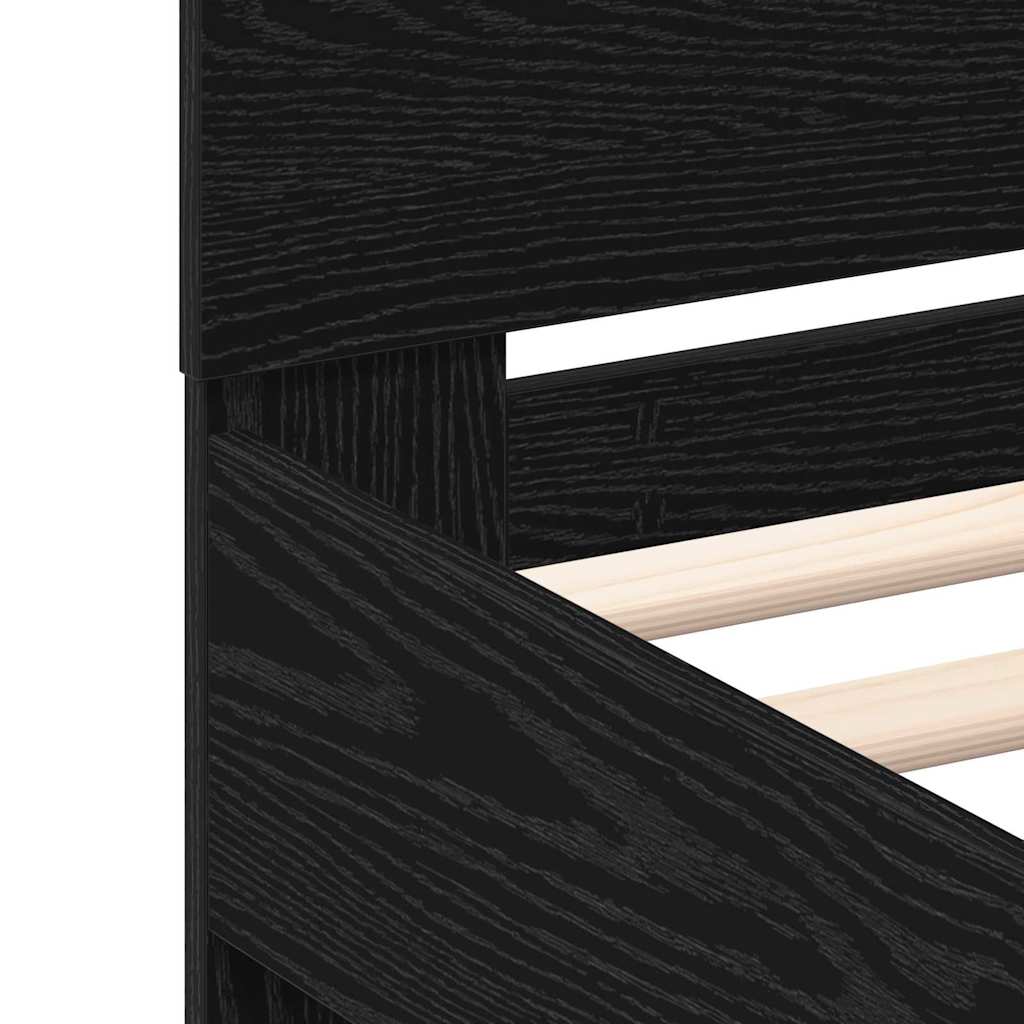 vidaXL Bed Frame with Headboard Black Oak 180 x 200 cm Engineered Wood