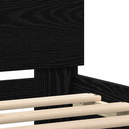 vidaXL Bed Frame with Headboard Black Oak 180 x 200 cm Engineered Wood