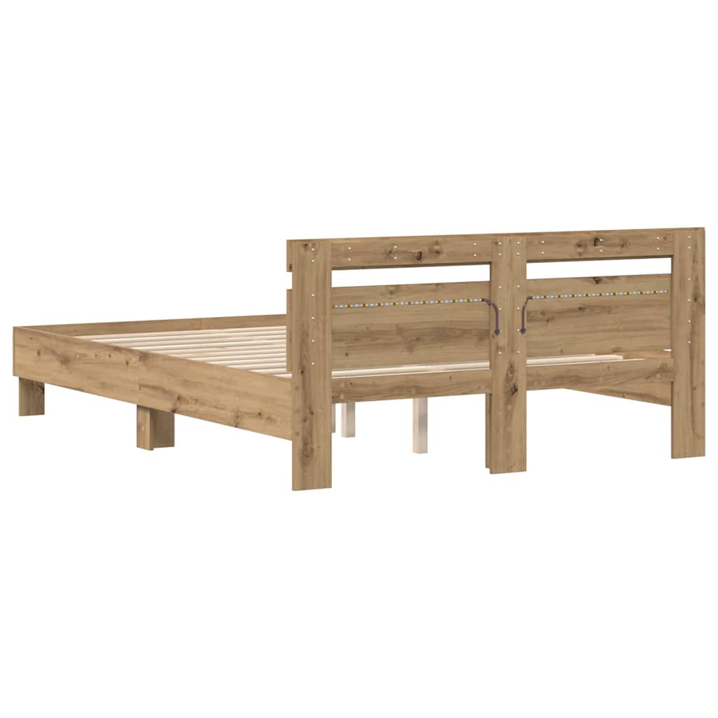 vidaXL Bed Frame Artisan Oak 150 x 200 cm Engineered Wood