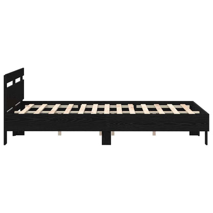 vidaXL Bed Frame with Headboard Black Oak 150 x 200 cm Engineered Wood