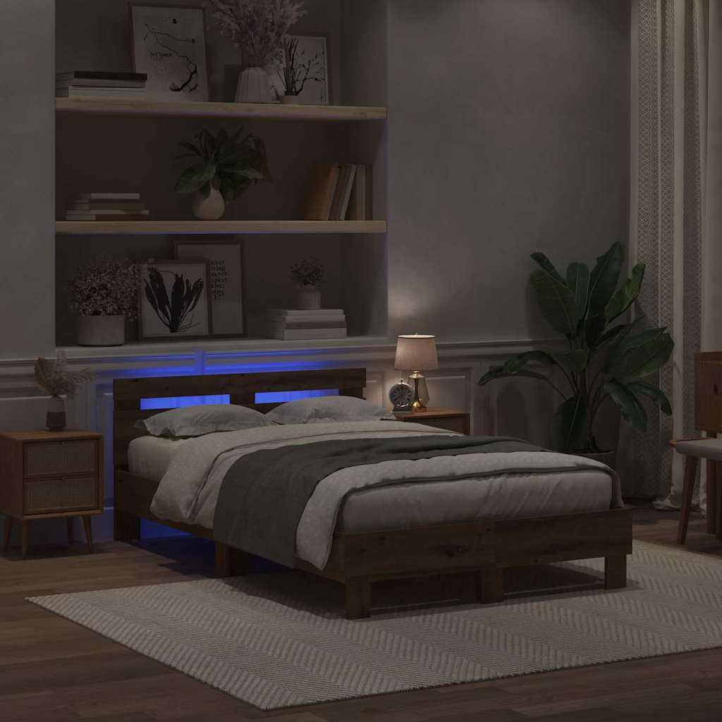 vidaXL Bed Frame Artisan Oak 120 x 190 cm Engineered Wood