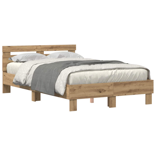 vidaXL Bed Frame Artisan Oak 120 x 190 cm Engineered Wood