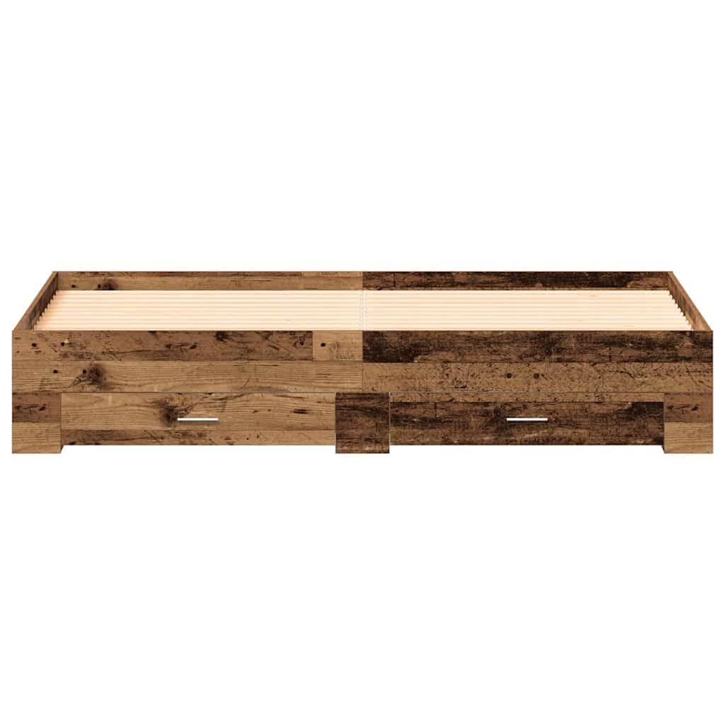 vidaXL Bed Frame with Drawer Old Wood 180 x 200 cm Engineered Wood