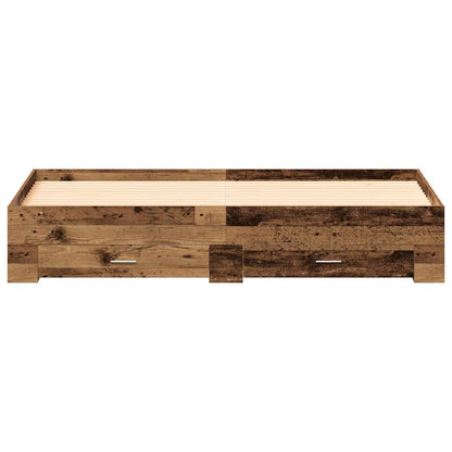 vidaXL Bed Frame with Drawer Old Wood 180 x 200 cm Engineered Wood
