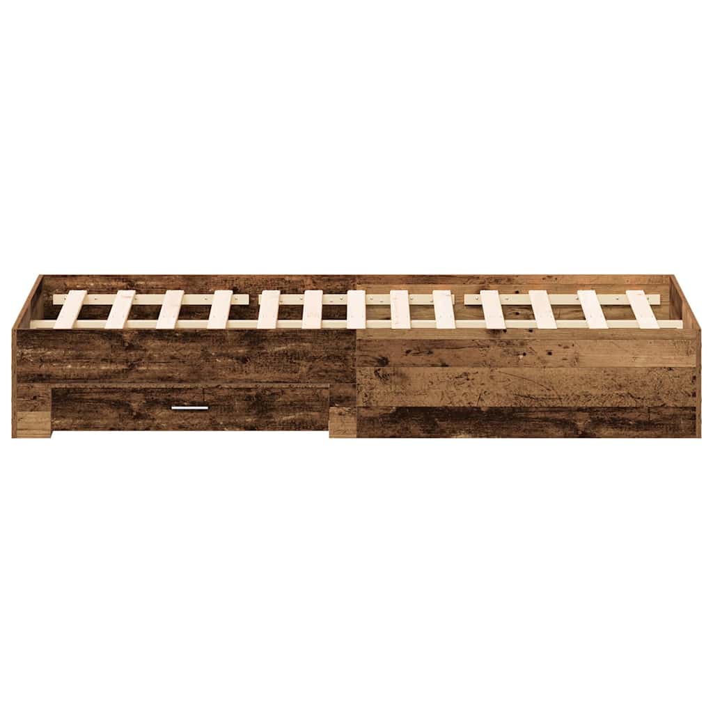 vidaXL Bed Frame with Drawer Old Wood 180 x 200 cm Engineered Wood
