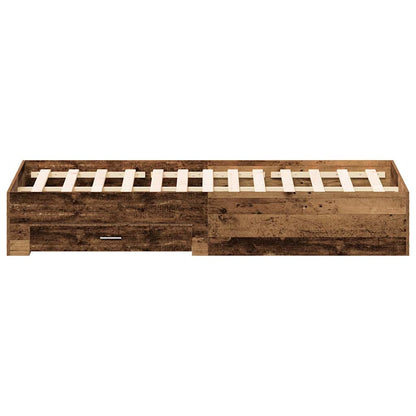 vidaXL Bed Frame with Drawer Old Wood 180 x 200 cm Engineered Wood