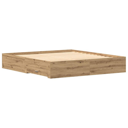 vidaXL Bed Frame with Drawer Artisan Oak 180 x 200 cm Engineered Wood
