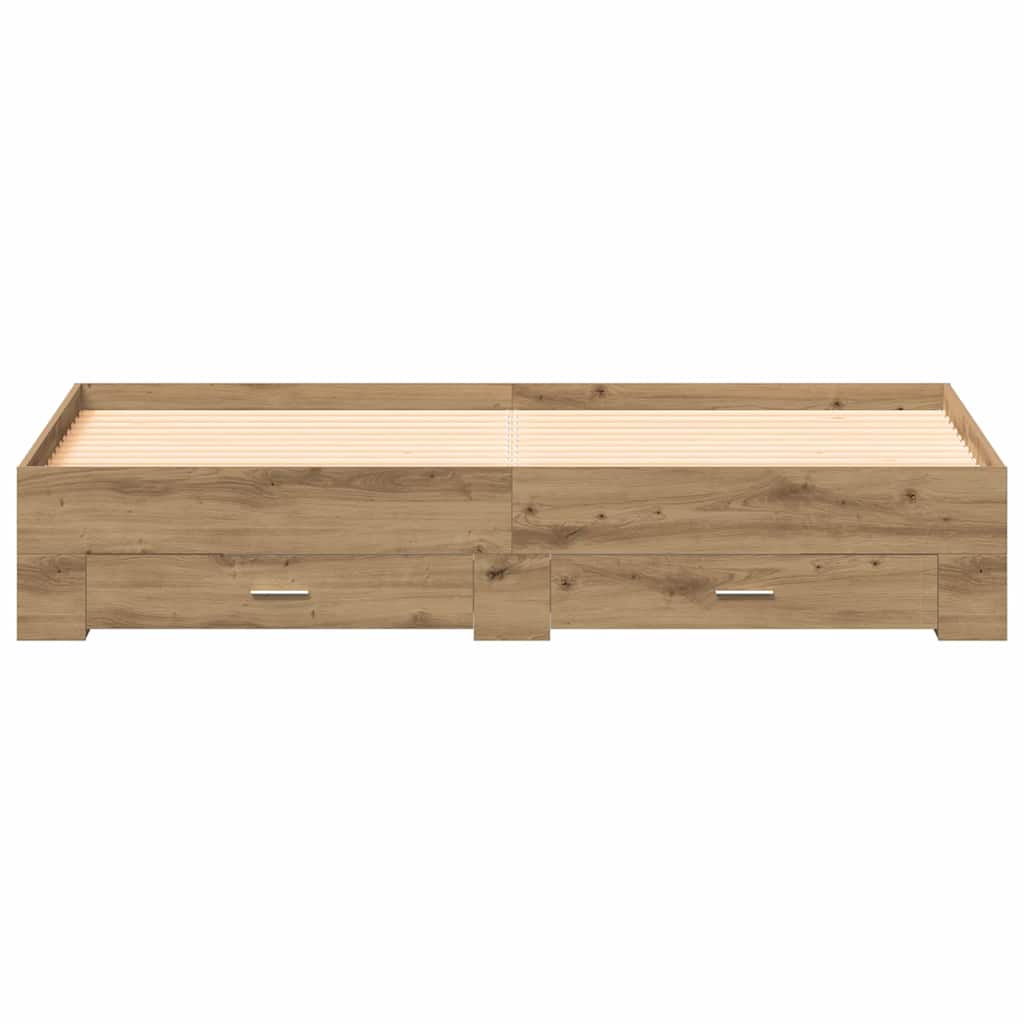 vidaXL Bed Frame with Drawer Artisan Oak 180 x 200 cm Engineered Wood