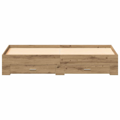 vidaXL Bed Frame with Drawer Artisan Oak 180 x 200 cm Engineered Wood