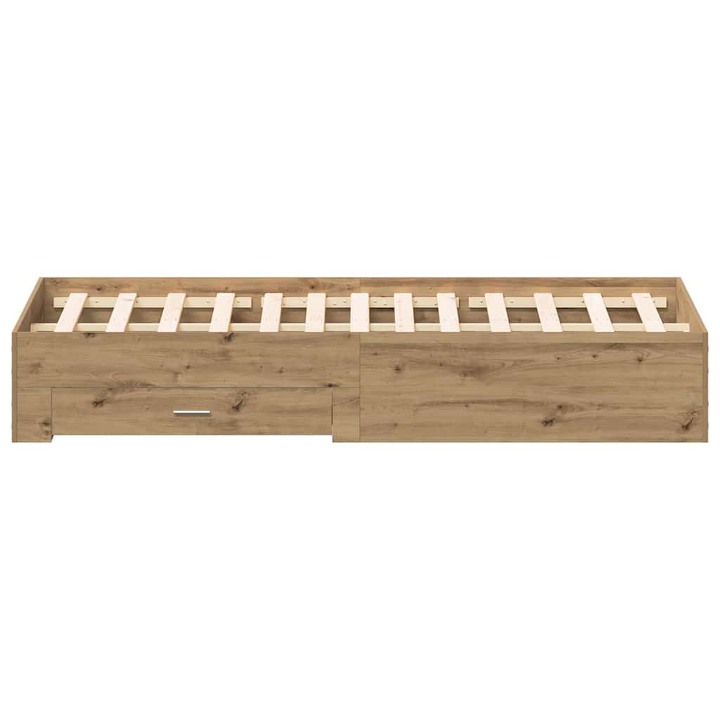 vidaXL Bed Frame with Drawer Artisan Oak 180 x 200 cm Engineered Wood