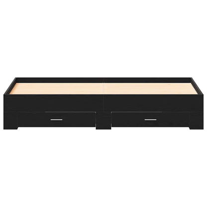 vidaXL Bed Frame with Drawer Black Oak 180 x 200 cm Engineered Wood