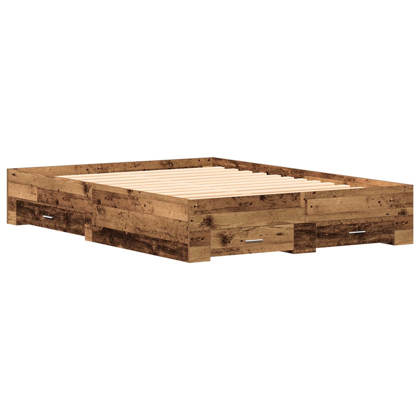 vidaXL Bed Frame with Drawer Old Wood 160 x 200 cm Engineered Wood