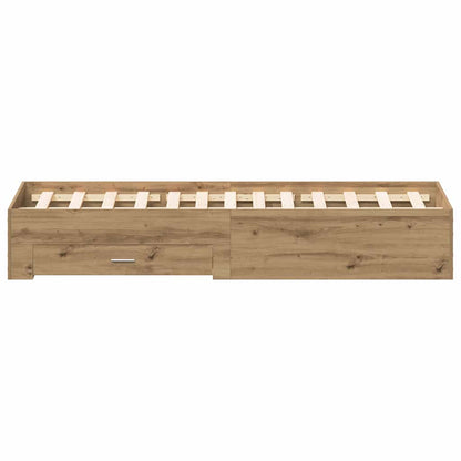 vidaXL Bed Frame with Drawer Artisan Oak 160 x 200 cm Engineered Wood