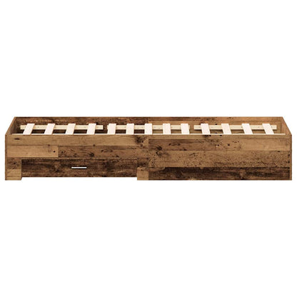 vidaXL Bed Frame with Drawer Old Wood 135 x 190 cm Engineered Wood