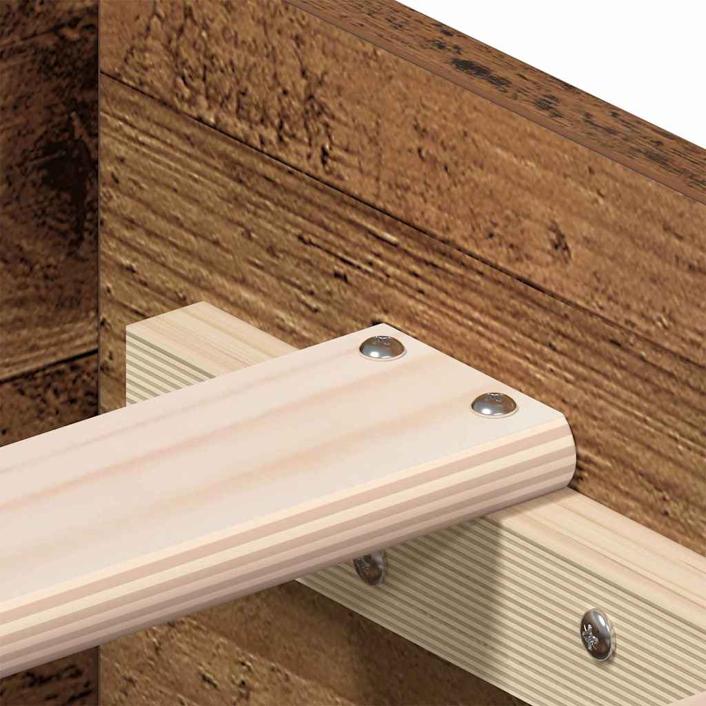 vidaXL Bed Frame with Drawer Old Wood 120 x 190 cm Engineered Wood