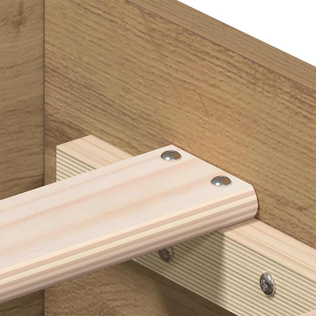 vidaXL Bed Frame with Drawer Artisan Oak 120 x 190 cm Engineered Wood