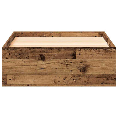 vidaXL Bed Frame with Drawer Old Wood 100 x 200 cm Engineered Wood