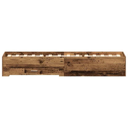 vidaXL Bed Frame with Drawer Old Wood 100 x 200 cm Engineered Wood