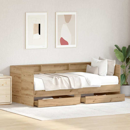 vidaXL Daybed with Headboard Artisan Oak 100 x 200 cm Engineered Wood