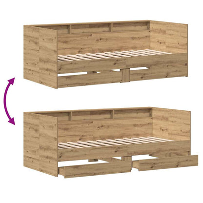 vidaXL Daybed with Headboard Artisan Oak 100 x 200 cm Engineered Wood