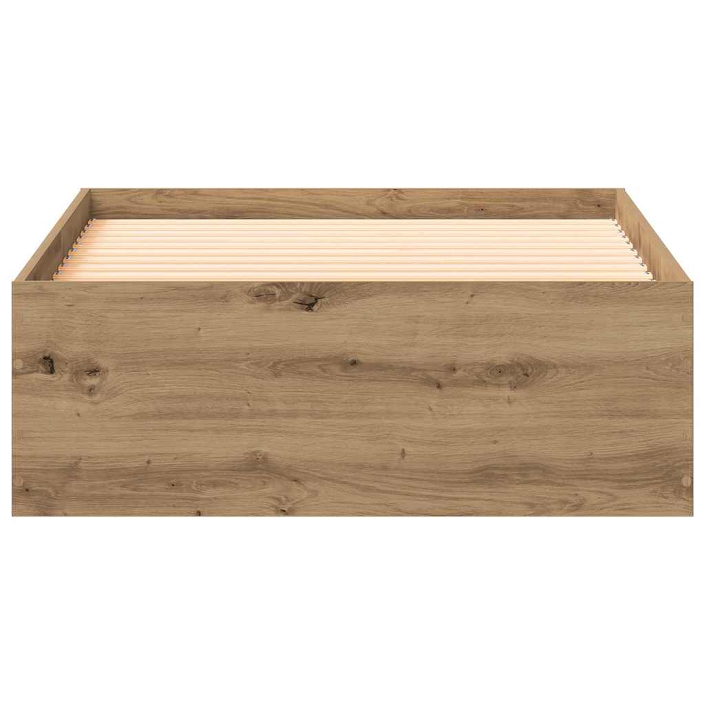 vidaXL Bed Frame with Drawer Artisan Oak 90 x 200 cm Engineered Wood