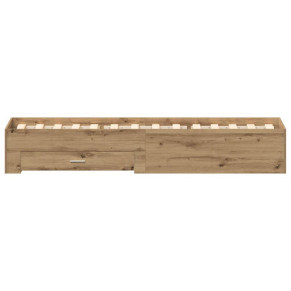 vidaXL Bed Frame with Drawer Artisan Oak 90 x 200 cm Engineered Wood