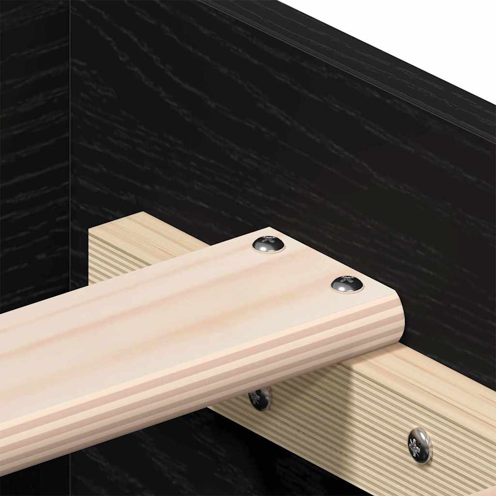 vidaXL Bed Frame with Drawer Black Oak 90 x 190 cm Engineered Wood