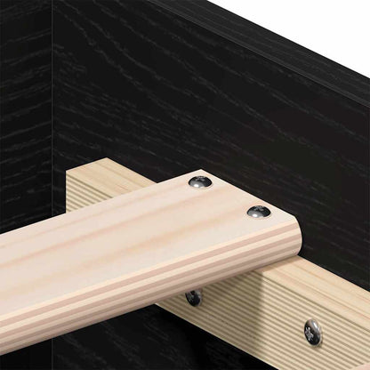 vidaXL Bed Frame with Drawer Black Oak 90 x 190 cm Engineered Wood