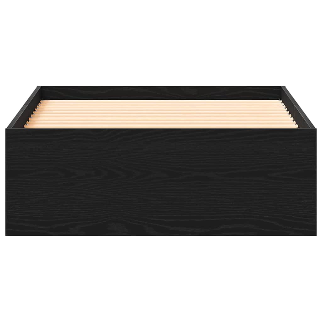 vidaXL Bed Frame with Drawer Black Oak 90 x 190 cm Engineered Wood