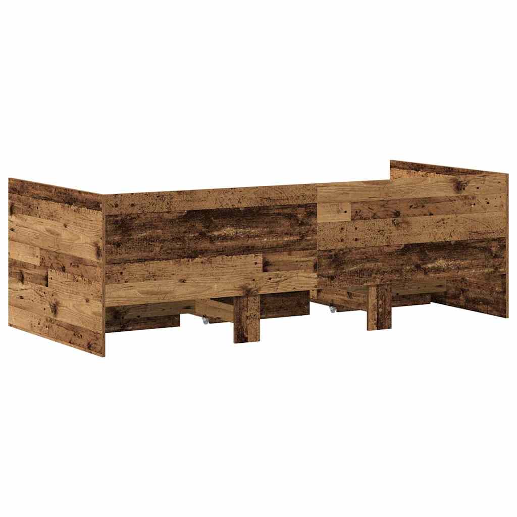 vidaXL Daybed with Headboard Old Wood 90 x 200 cm Engineered Wood