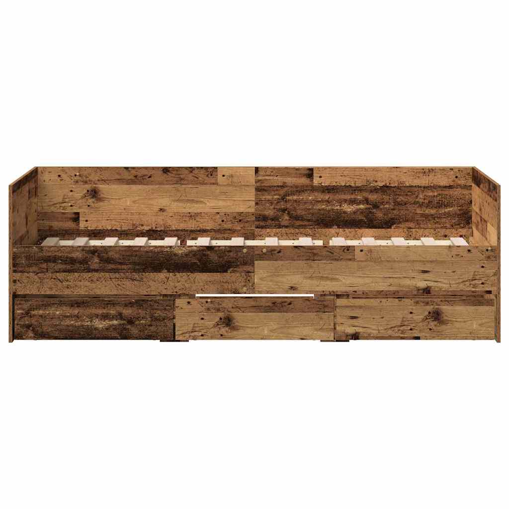 vidaXL Daybed with Headboard Old Wood 90 x 200 cm Engineered Wood