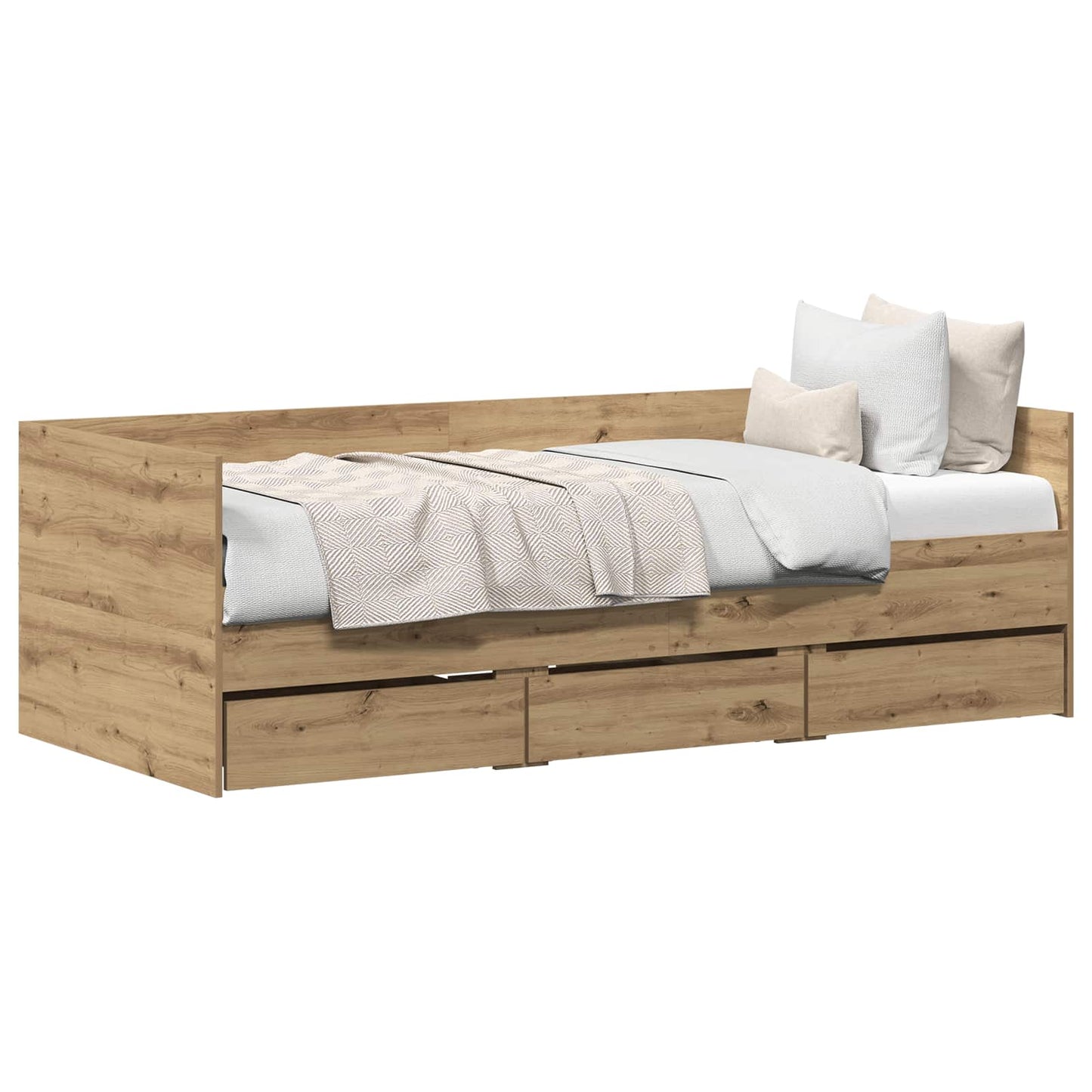 vidaXL Daybed with Drawer Artisan Oak 90 x 200 cm Engineered Wood