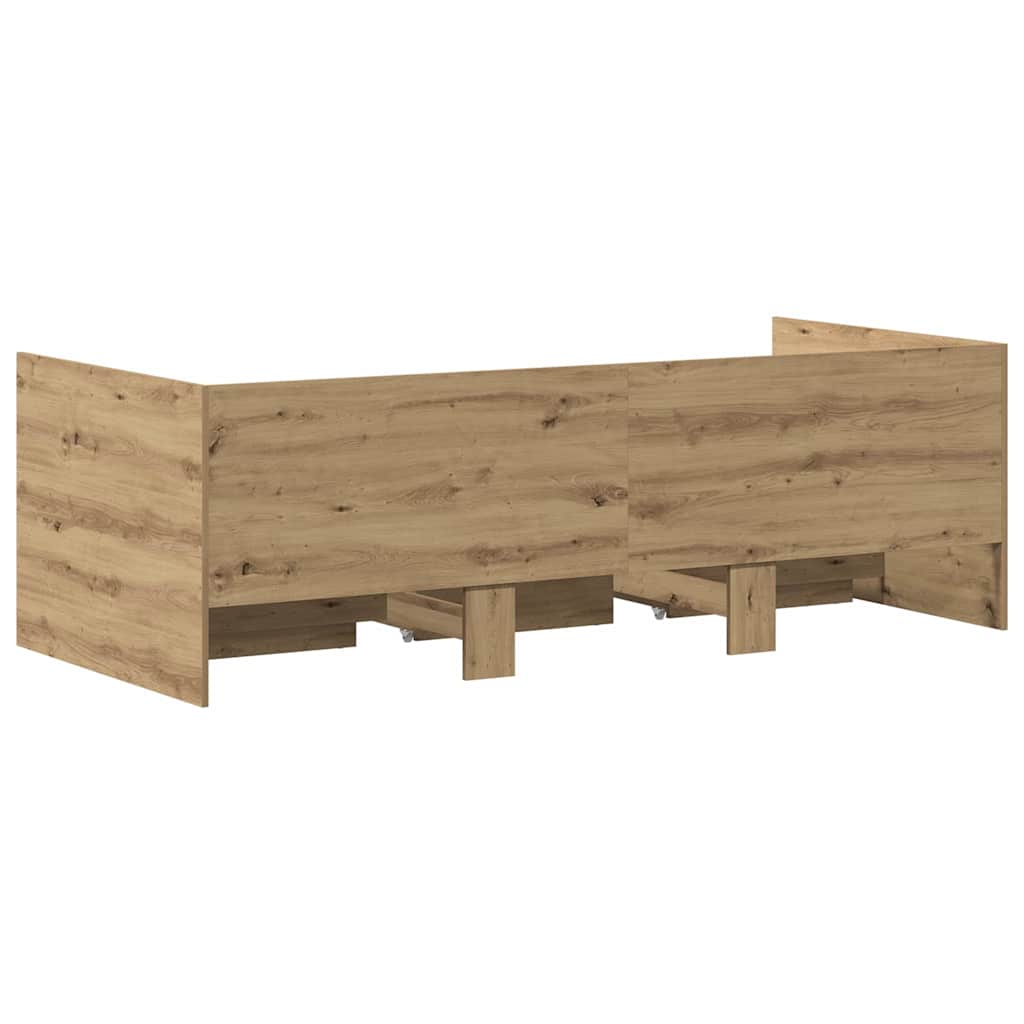vidaXL Daybed with Drawer Artisan Oak 90 x 200 cm Engineered Wood