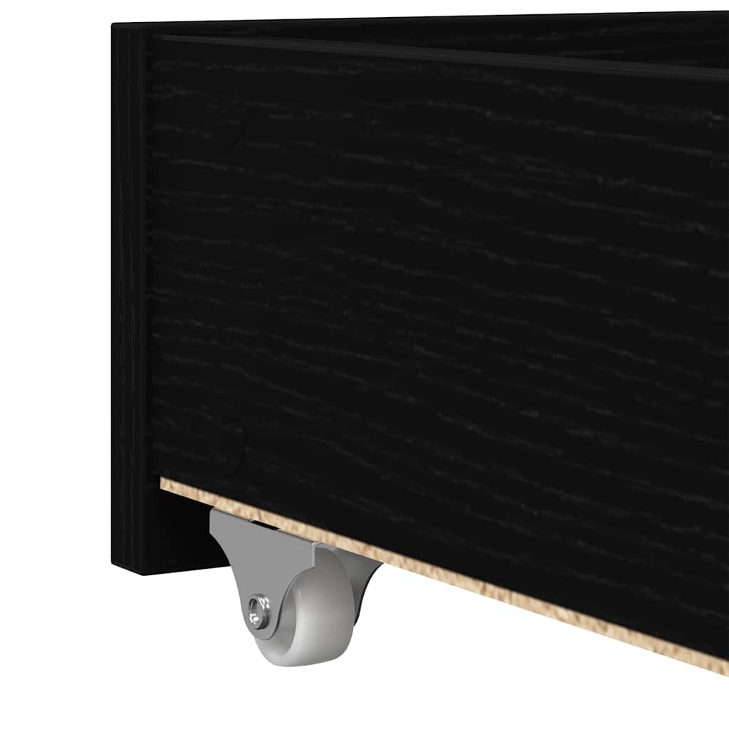 vidaXL Daybed with Headboard Black Oak 90 x 200 cm Engineered Wood
