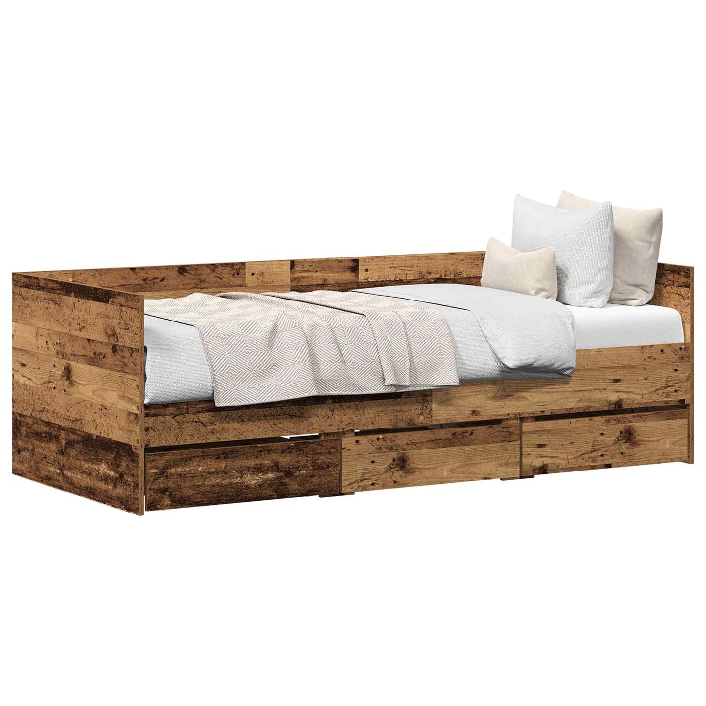 vidaXL Daybed with Headboard Old Wood 90 x 190 cm Engineered Wood