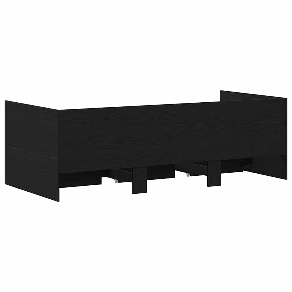 vidaXL Daybed with Headboard Black Oak 90 x 190 cm Engineered Wood