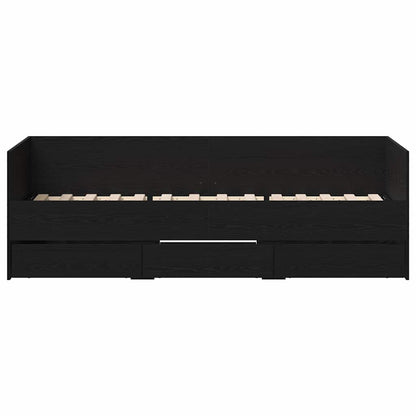 vidaXL Daybed with Headboard Black Oak 90 x 190 cm Engineered Wood