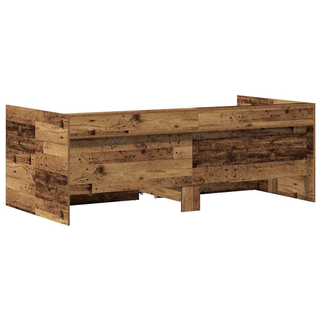 vidaXL Daybed with Headboard Old Wood 90 x 200 cm Engineered Wood