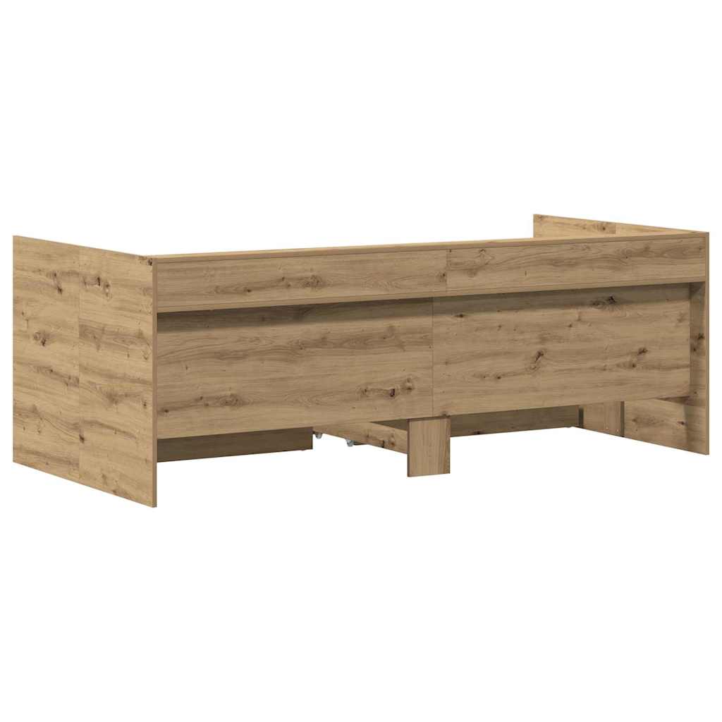 vidaXL Daybed with Headboard Artisan Oak 90 x 200 cm Engineered Wood