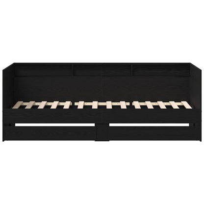 vidaXL Daybed with Headboard Black Oak 90 x 200 cm Engineered Wood