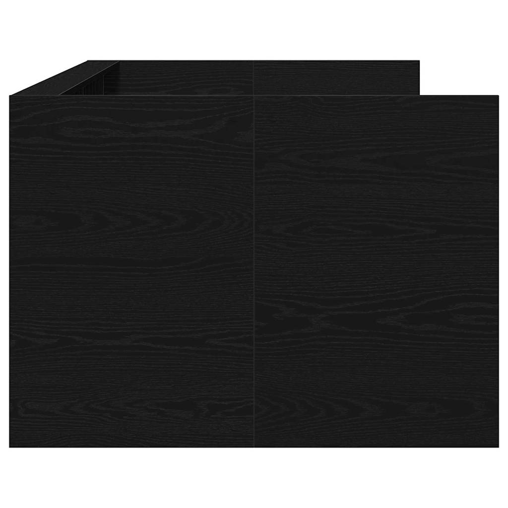 vidaXL Daybed with Headboard Black Oak 90 x 200 cm Engineered Wood