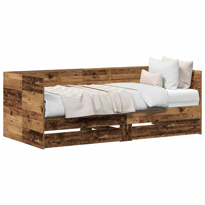 vidaXL Daybed with Headboard Old Wood 90 x 190 cm Engineered Wood