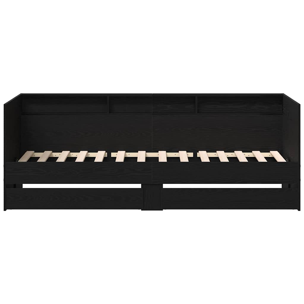 vidaXL Daybed with Headboard Black Oak 75 x 190 cm Engineered Wood