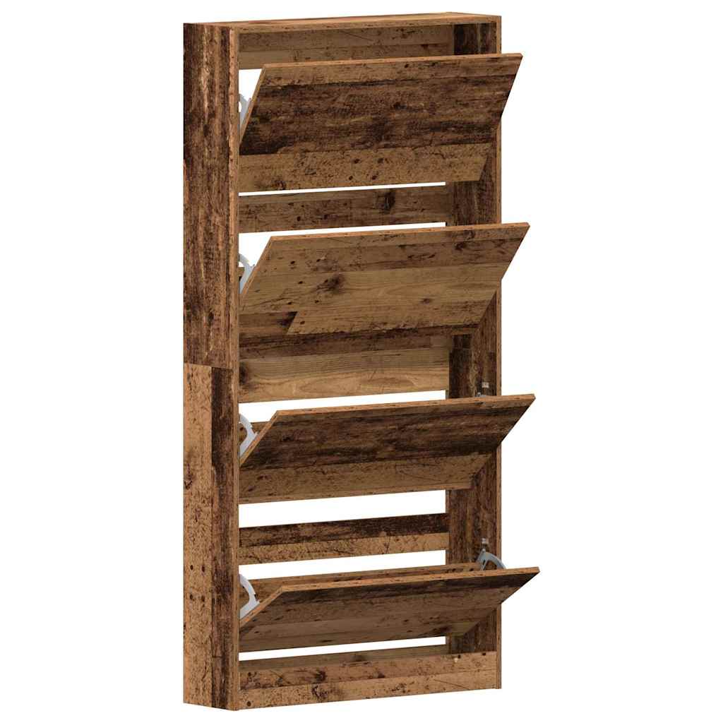 vidaXL Shoe Cabinet Old Wood 80 x 21 x 163.5 cm Engineered Wood