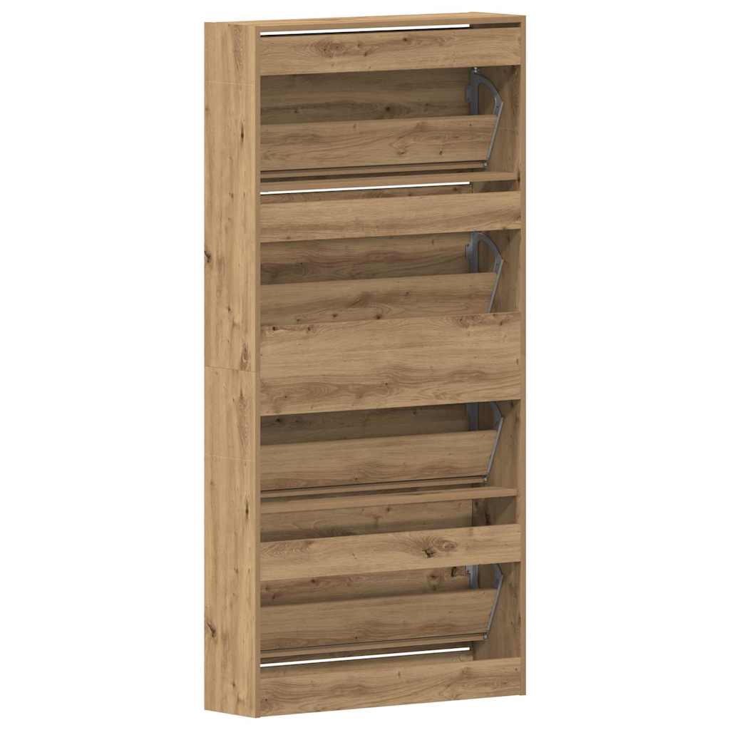 vidaXL Shoe Cabinet 80 x 21 x 163.5 cm Engineered Wood Artisan Oak