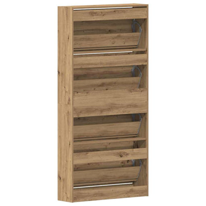 vidaXL Shoe Cabinet 80 x 21 x 163.5 cm Engineered Wood Artisan Oak