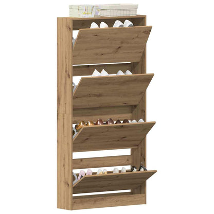 vidaXL Shoe Cabinet 80 x 21 x 163.5 cm Engineered Wood Artisan Oak