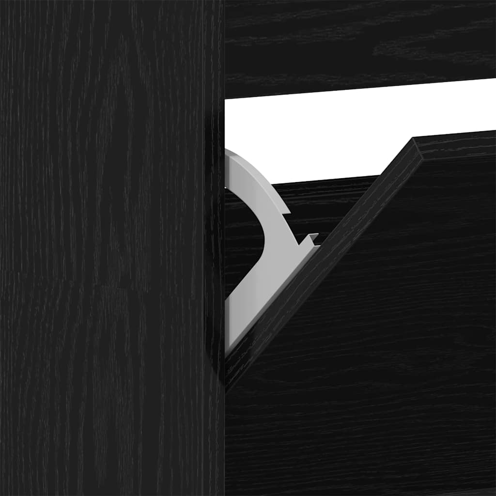 vidaXL Shoe Cabinet 80 x 21 x 163.5 cm Engineered Wood Black Oak