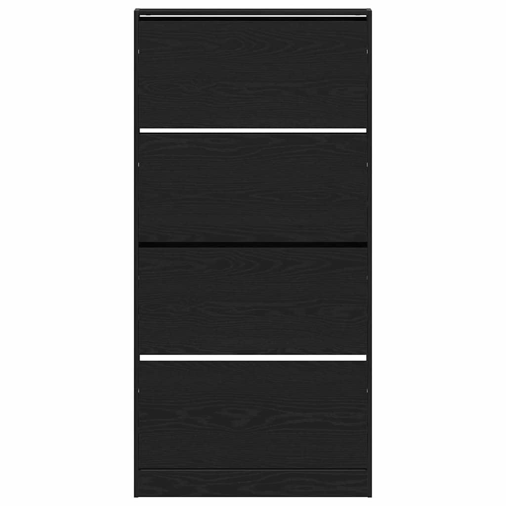 vidaXL Shoe Cabinet 80 x 21 x 163.5 cm Engineered Wood Black Oak